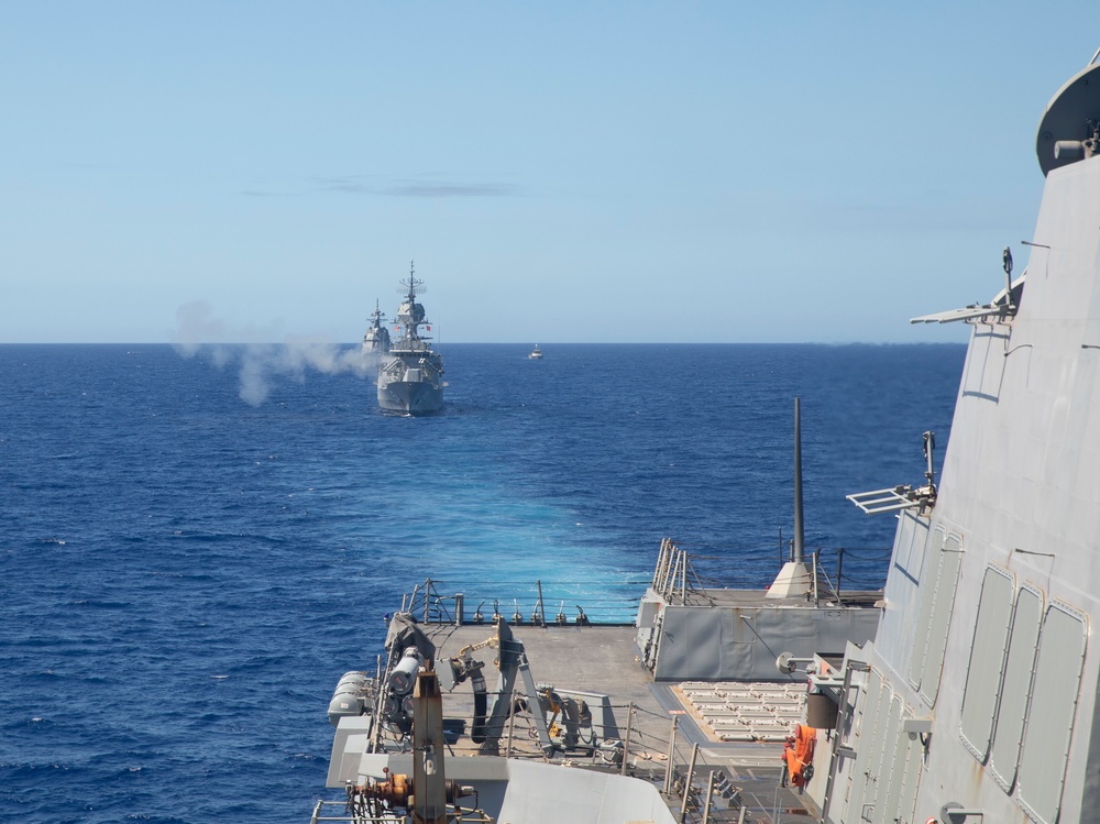 USS Dewey (DDG 105) Conducts Gunnery Exercise with Royal Australian Navy and Japanese Maritime Self-Defense Force