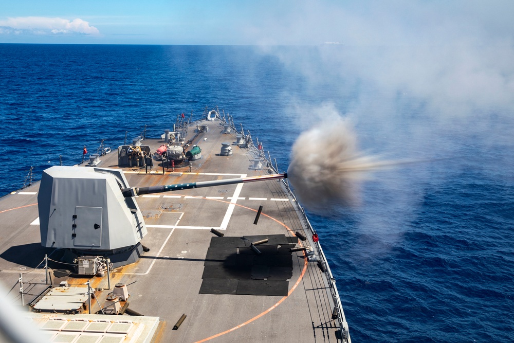 USS Dewey (DDG 105) Conducts Gunnery Exercise with Royal Australian Navy and Japanese Maritime Self-Defense Force