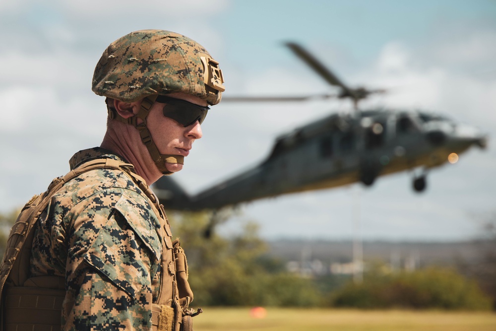 Distinguished Visitors and VIPs arrive at Ford Island HLZ during RIMPAC 2022