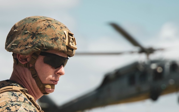 Distinguished Visitors and VIPs arrive at Ford Island HLZ during RIMPAC 2022