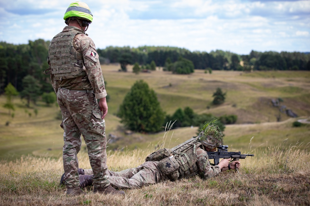 Royal Military Academy Sandhurst Officer Cadets train at Grafenwoehr Training Area