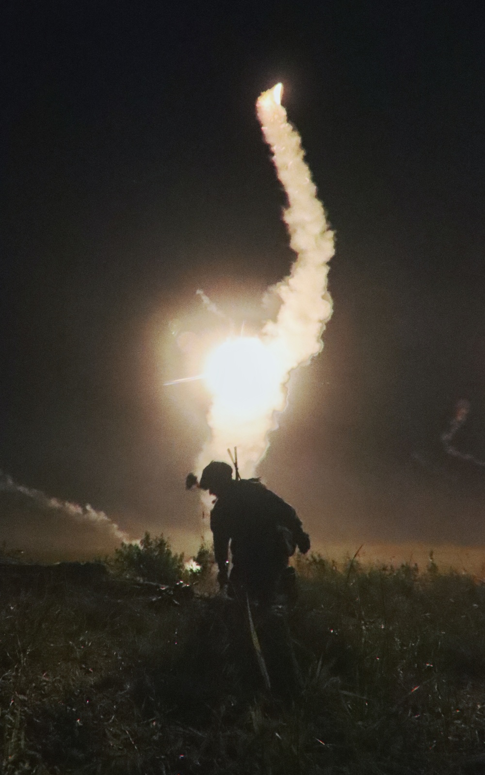 69th Infantry Soldiers conduct night fire at Fort Drum