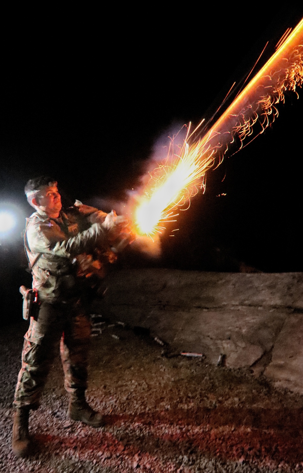 69th Infantry Soldiers conduct night fire at Fort Drum