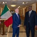 Secretary of Defense Lloyd J. Austin III and Italian Minister of Defense Lorenzo Guerini engage in a bilateral exchange