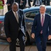 Secretary of Defense Lloyd J. Austin III and Italian Minister of Defense Lorenzo Guerini engage in a bilateral exchange