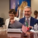 Secretary of Defense Lloyd J. Austin III and Italian Minister of Defense Lorenzo Guerini engage in a bilateral exchange