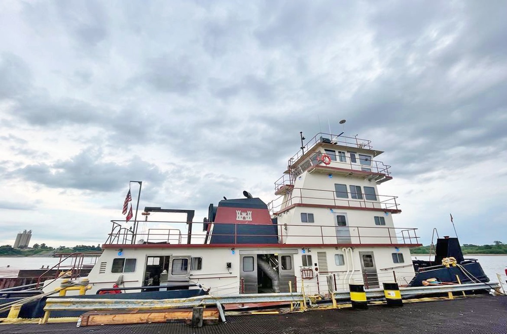 Mr. Pat undergoing major maintenance on the Mississippi