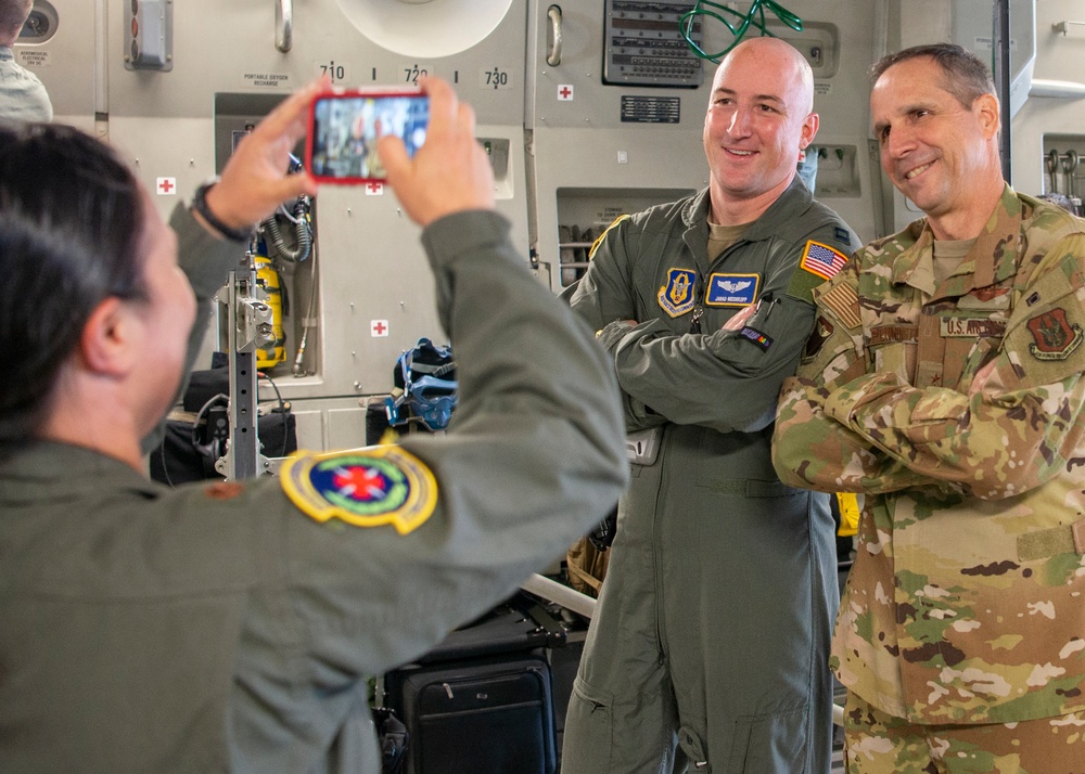 Maj. Gen. Jeffrey T. Pennington visits Travis Air Force Base, CA