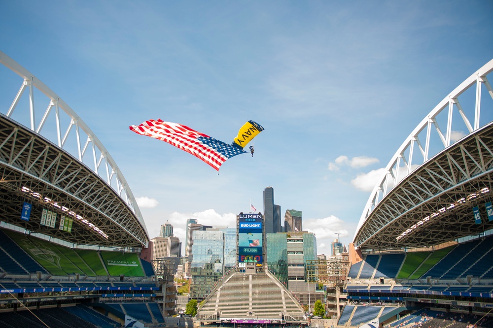 Leap Frogs Parachute into Lumen Field