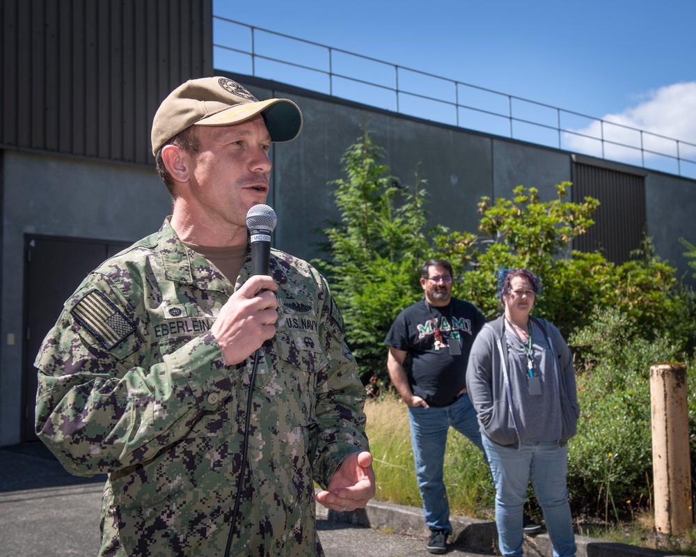 TRFB CO Addresses Crowd During Department Picnic