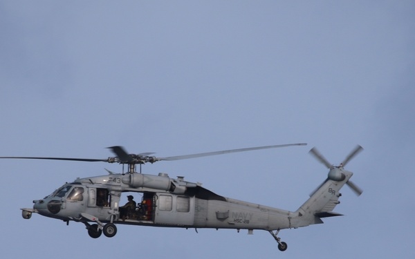 HSC-28 and USS Billings Conduct flight operations in the Eastern Pacific Ocean