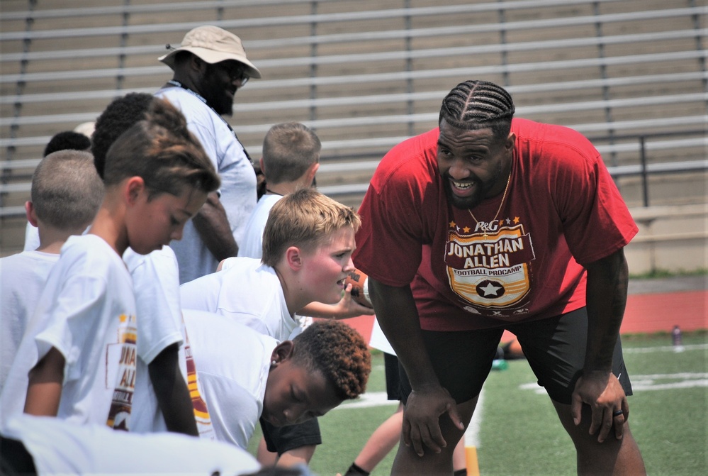 Overview - Jonathan Allen Football Camp with members of the