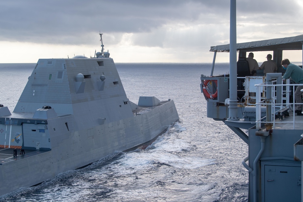 USNS Pecos practices refueling with partnering nations