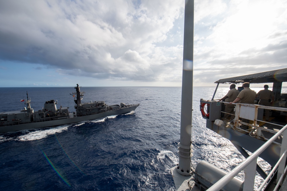 USNS Pecos practices refueling with partnering nations during RIMPAC 2022