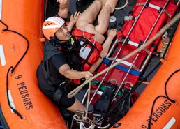 Frank Cable Conducts Man Overboard Drill