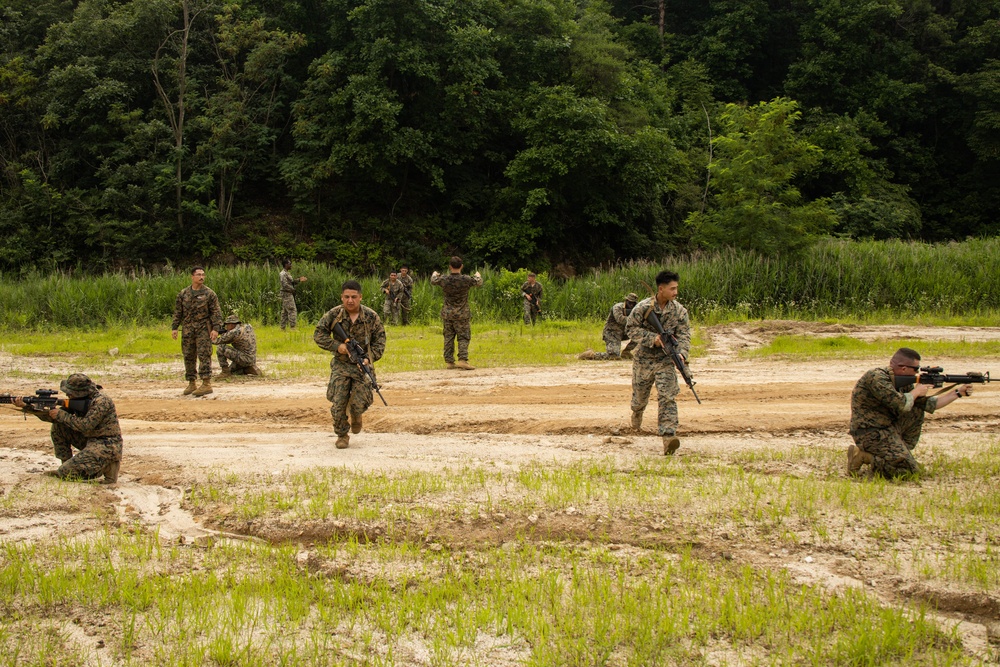 9th ESB Marines practice patrolling skills