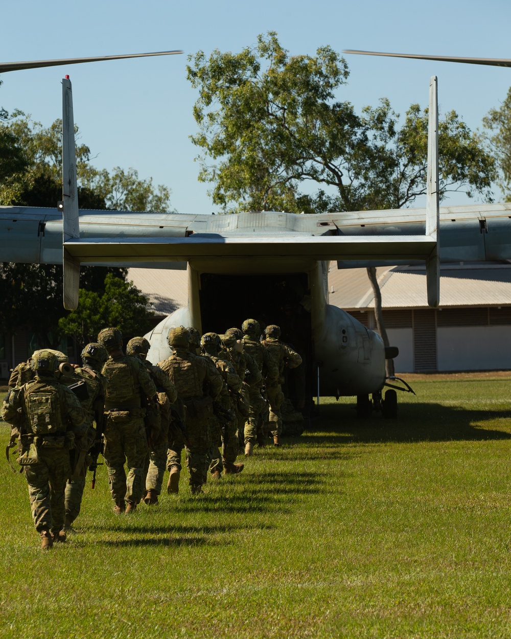 Australian Soldiers With the 5 RAR Insert Via USMC Osprey