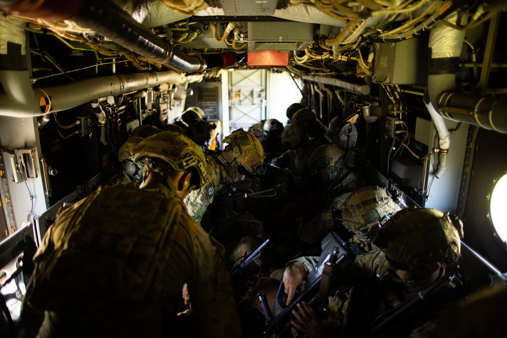 Australian Soldiers With the 5 RAR Insert Via USMC Osprey