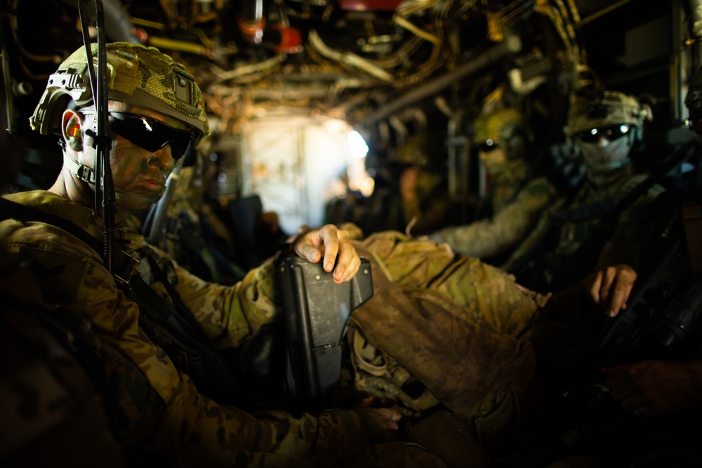 Australian Soldiers With the 5 RAR Insert Via USMC Osprey