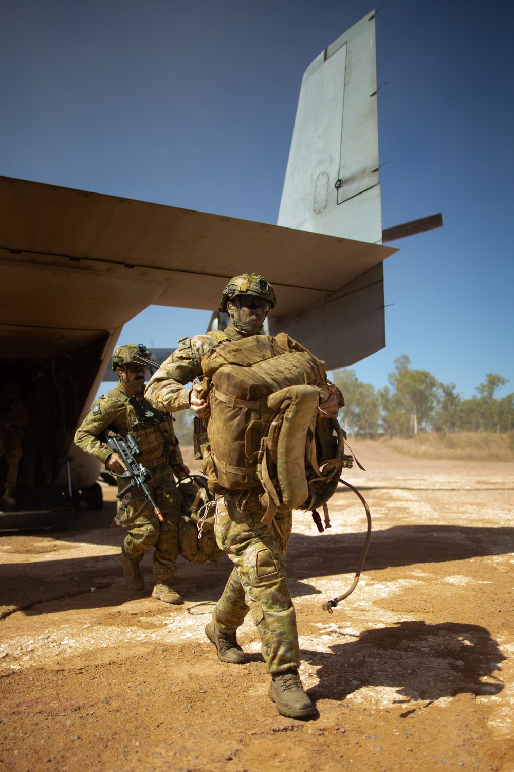 Australian Soldiers With the 5 RAR Insert Via USMC Osprey