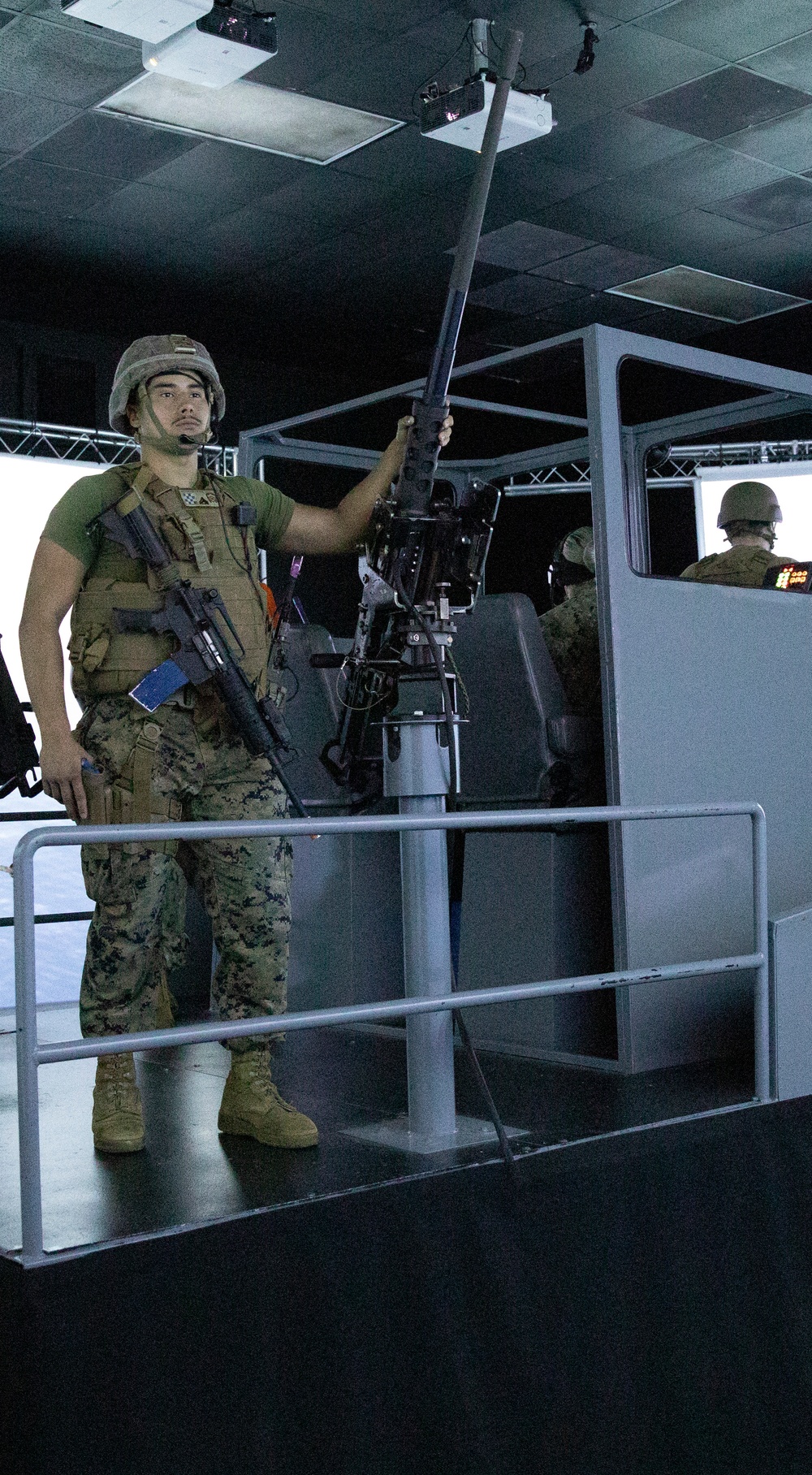 MESG-1 participates in a boat simulation