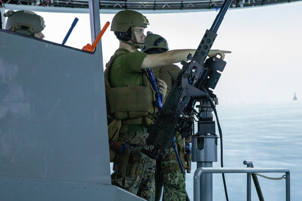 MESG-1 participates in a boat simulation