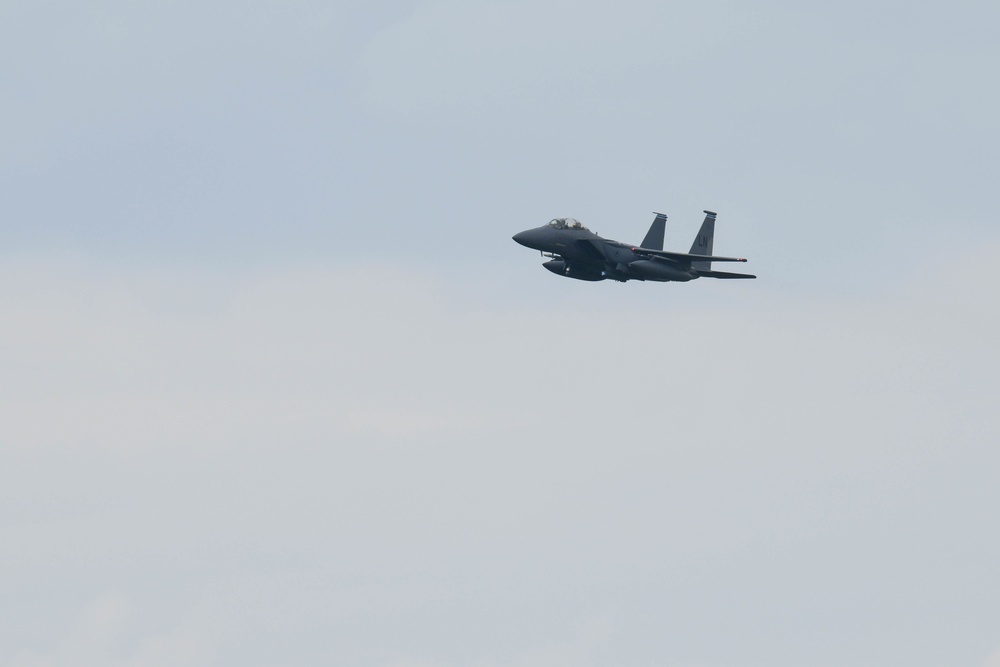 F15s fly over in support of Dynamic Front 22