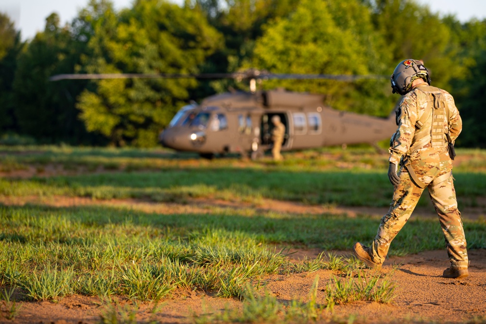 NJNG Infantry ride on UH-60 Blackhawks during XCTC