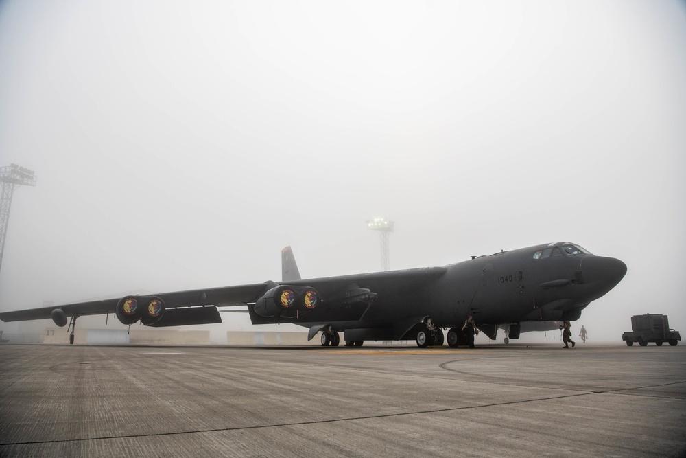 B52H On A Foggy Day