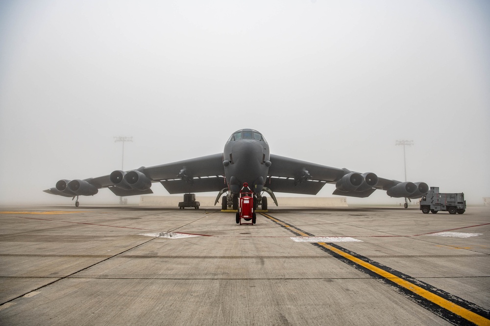 B52H On A Foggy Day