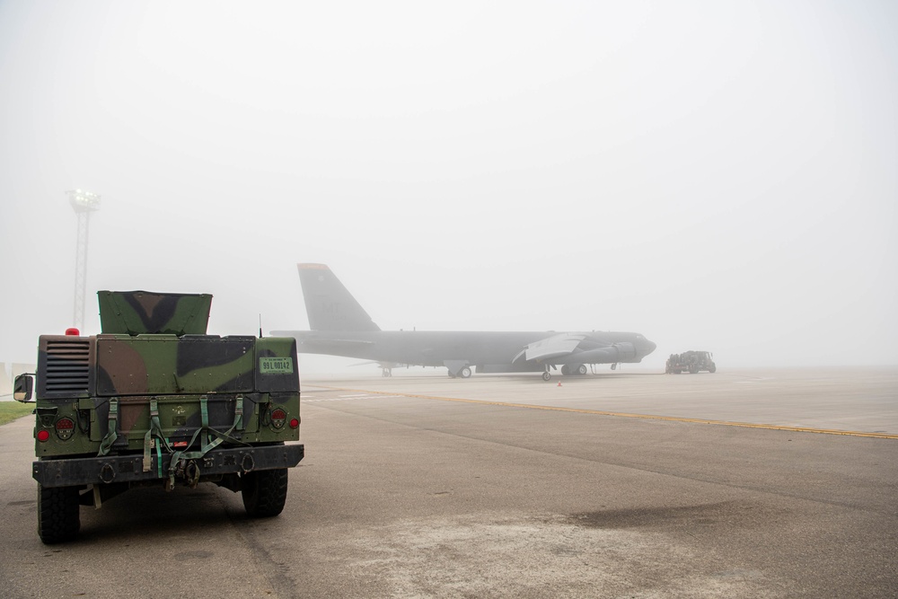 B52H On A Foggy Day