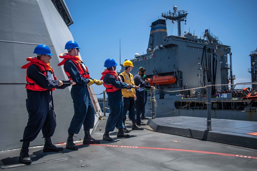 USS Michael Monsoor conducts replenishment-at-sea