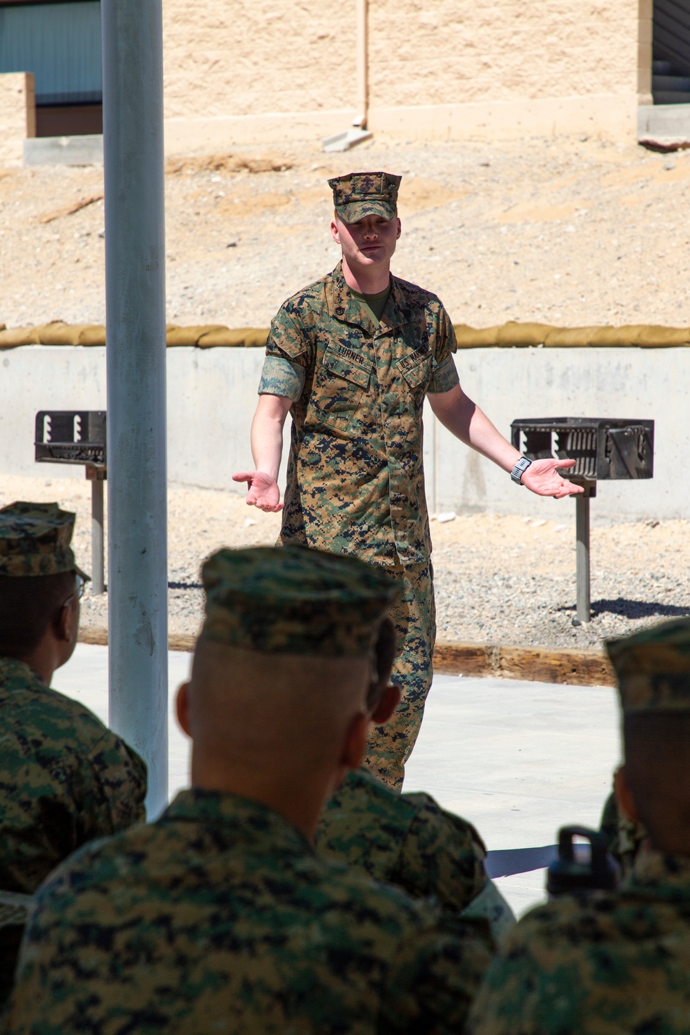 Legal Services Support Team Twentynine Palms Legal Assistance briefs the students at Marine Corps Communication-Electronics School