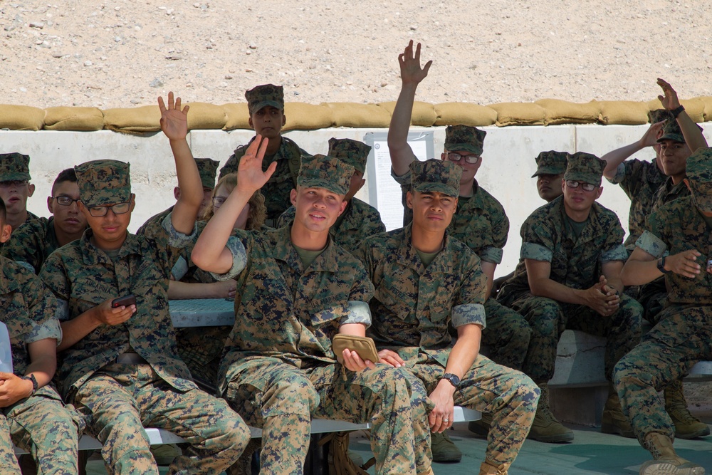 Legal Services Support Team Twentynine Palms Legal Assistance briefs the students at Marine Corps Communication-Electronics School