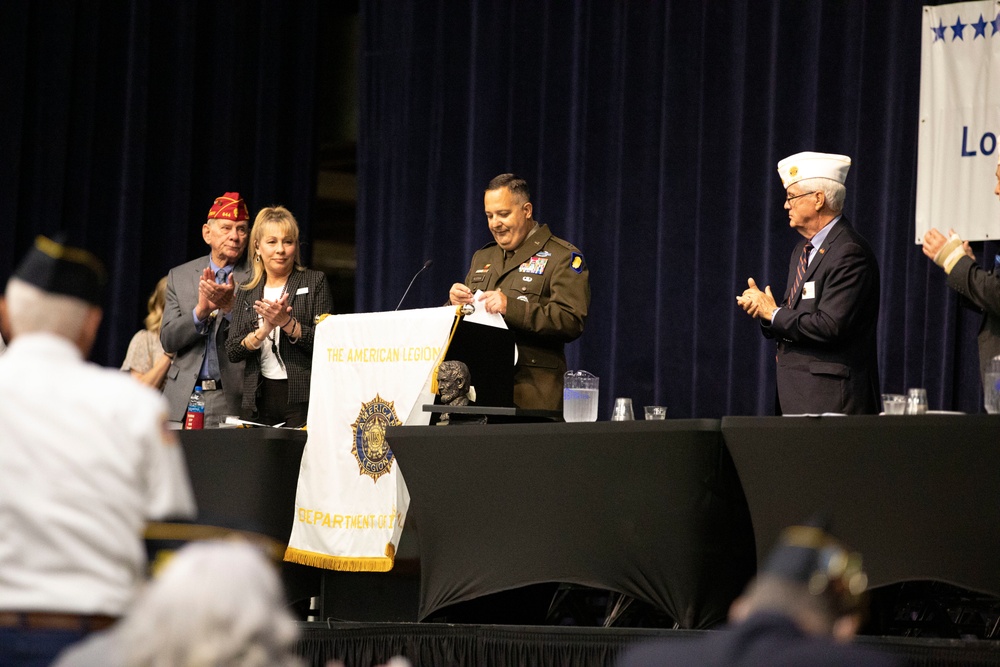 Brig. Gen. Mark Alessia gives remarks during the state of Illinois American Legion convention