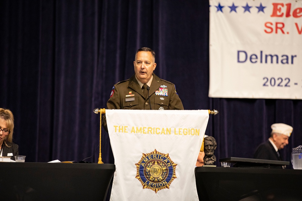 Brig. Gen. Mark Alessia gives remarks during the state of Illinois American Legion convention