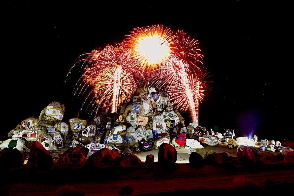 Fireworks at Painted Rocks, Fort Irwin