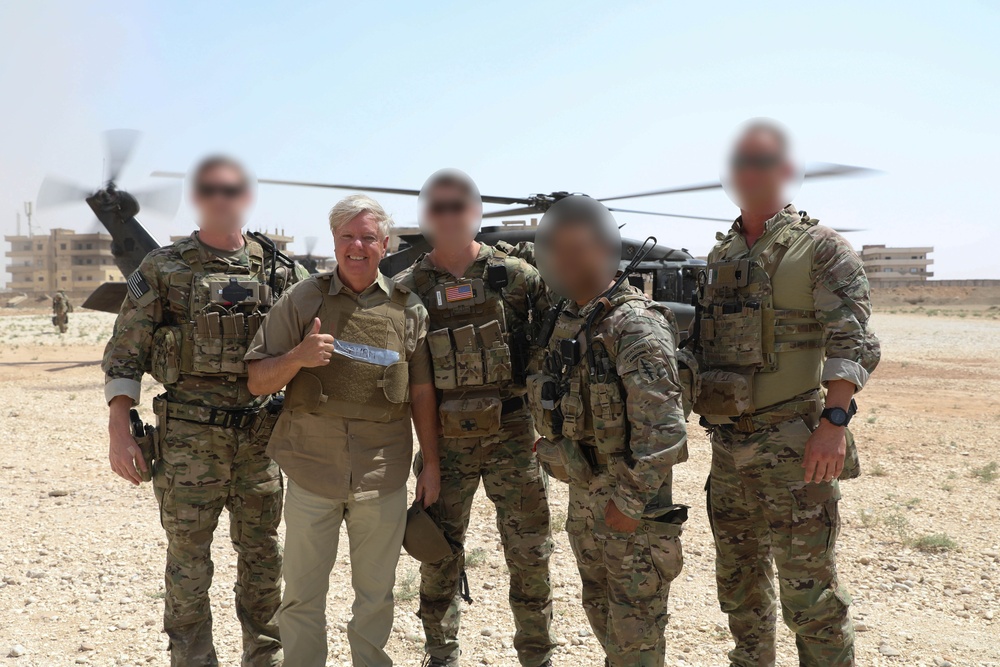 Officials host U.S. Senator Lindsey Graham for a congressional delegation visit throughout the Combined Joint Task Force – Operation Inherent Resolve area of operations, July 5, 2022.