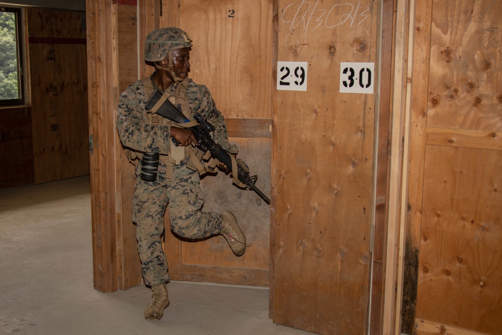 Marines with 9th ESB conduct military operations in urban terrain training
