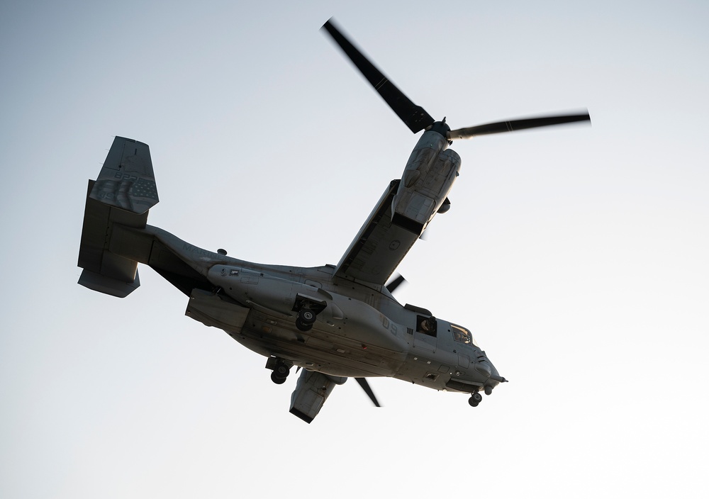 USMC MV-22 conducts training over Gulf of Aden