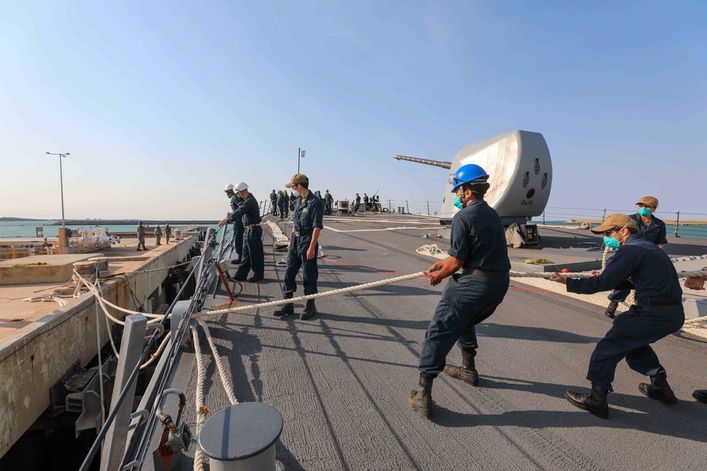 USS Cole pulls into Rota, Spain