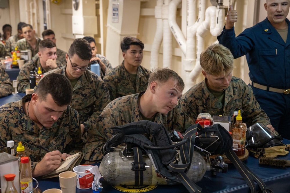 Damage Control class for Marines aboard the USS Anchorage