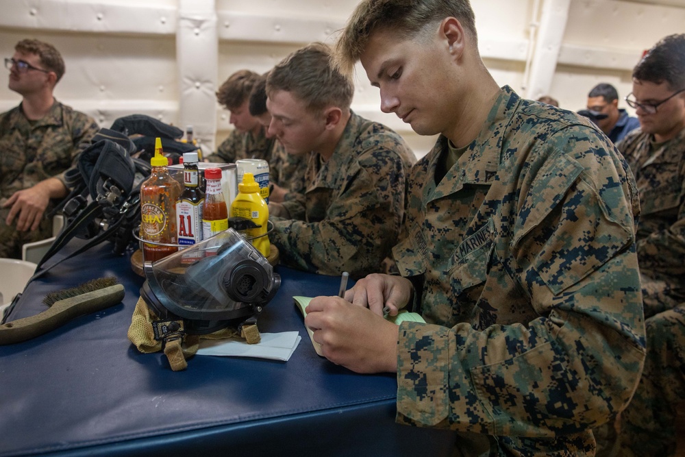 Damage Control class for Marines aboard the USS Anchorage