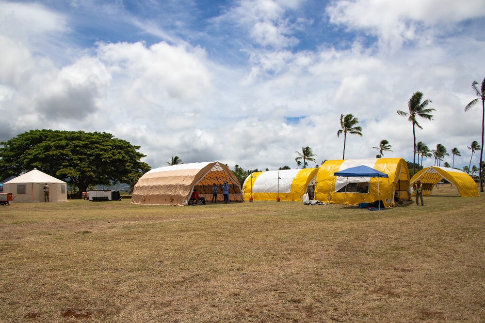 Hawaii Emergency Services/Medical Management command center and treatment tents RIMPAC 2022