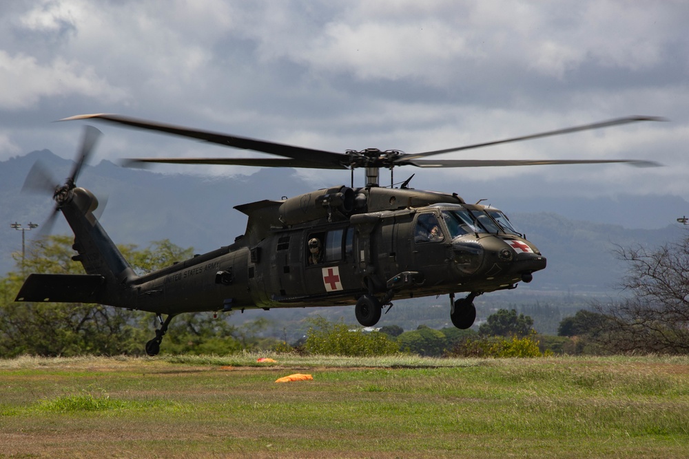 HADR participants depart from Ford Island HLZ during RIMPAC 2022