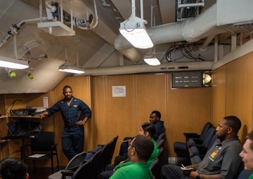 USS Ronald Reagan (CVN 76) Sailors conduct bystander awareness training