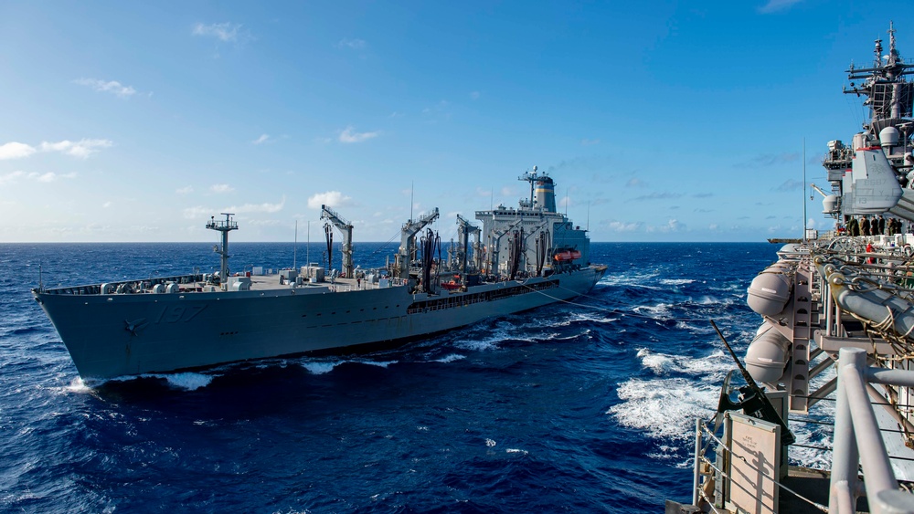 USS Essex Conducts Fueling-at-Sea With USNS Pecos During RIMPAC 2022