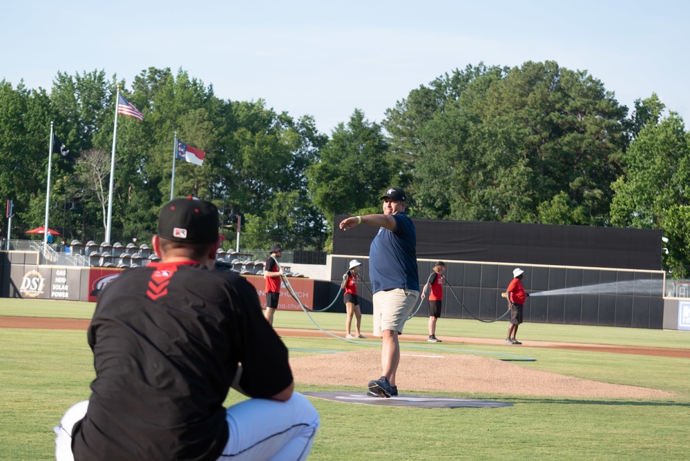 43 AMOG Commander Throws Ceremonial First Pitch at Minor League Baseball Game