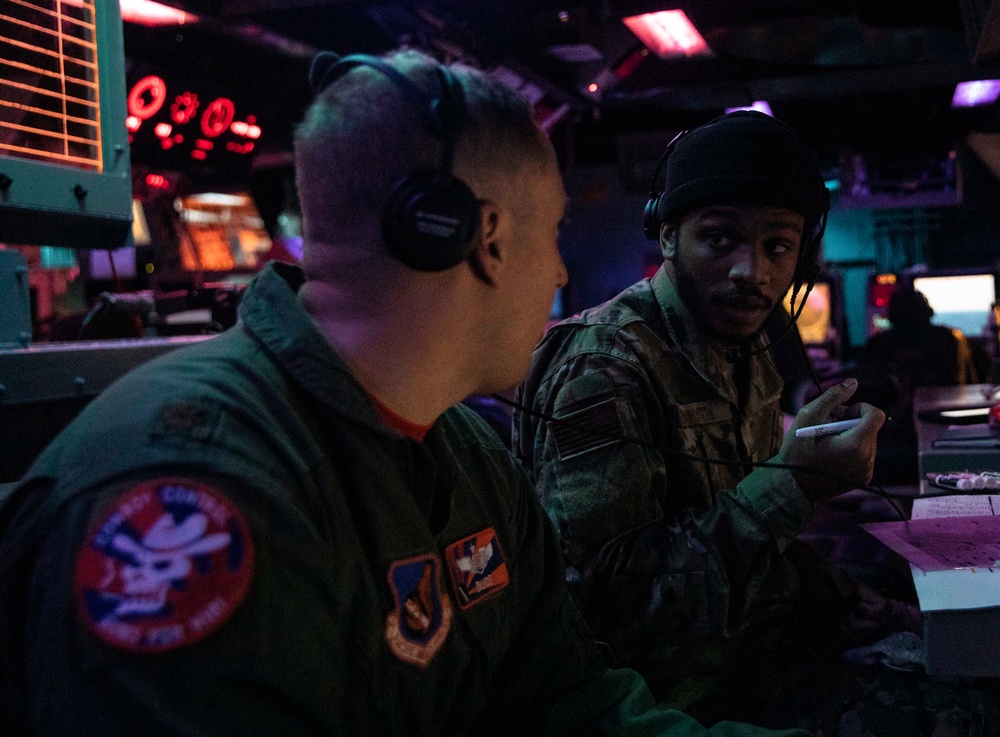 Airmen from 961st Airborne Air Control Squadron Join the Crew of USS Dewey (DDG 105) While Conducting Operations in the East China Sea