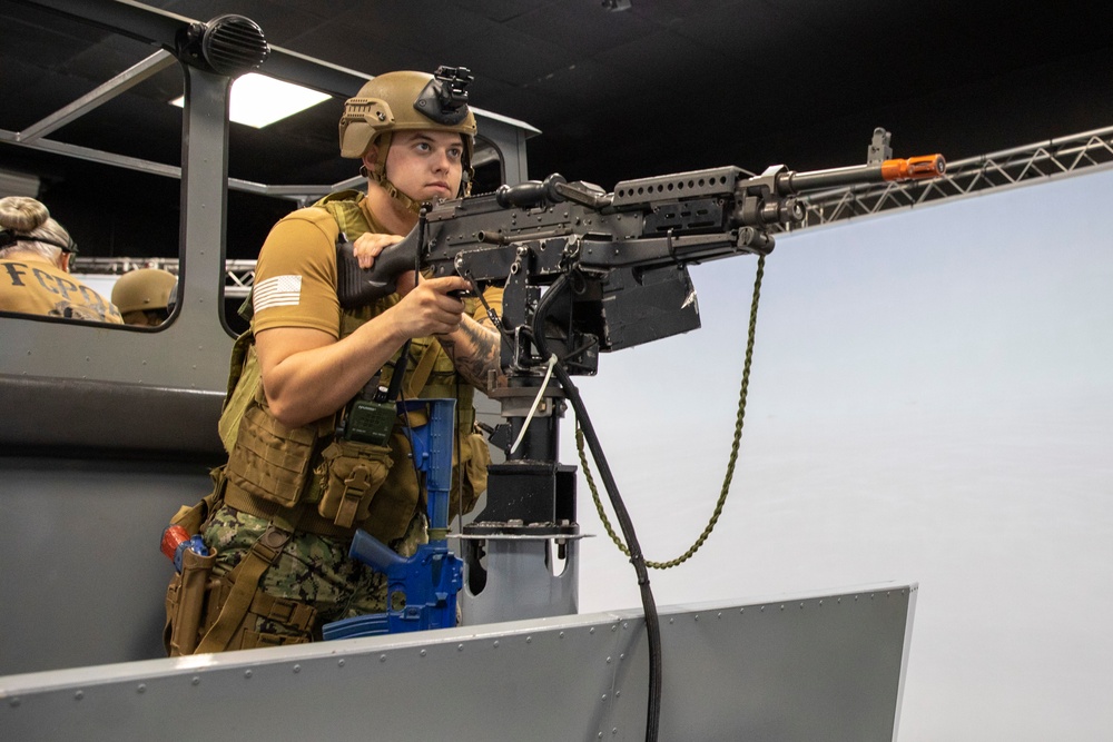 MESG-1 participates in a boat simulation